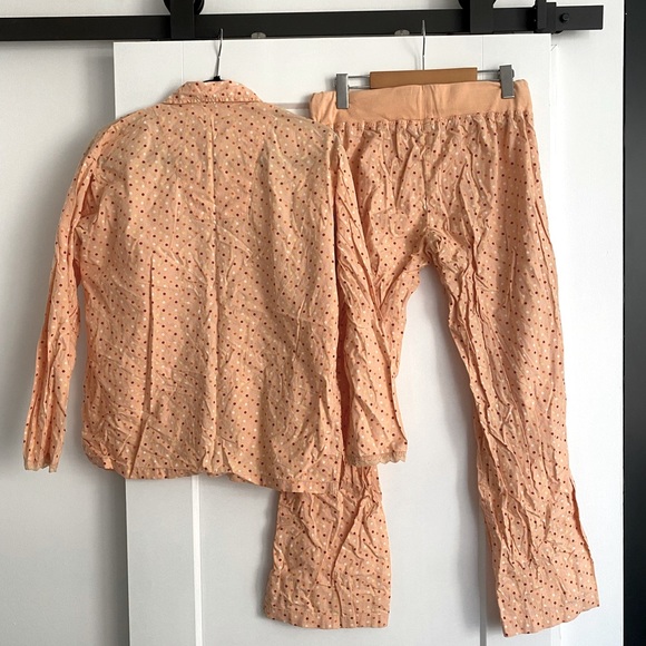 LA VIE EN ROSE Peach Pajamas Matching Set - Picture 2 of 3